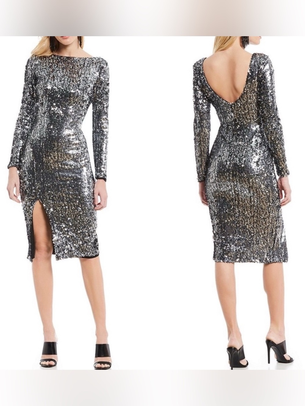 Dress the Population Natalie Dress - Silver - Size S